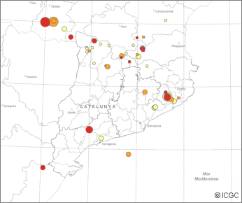Mapa de terratrèmols dels darrers 30 dies